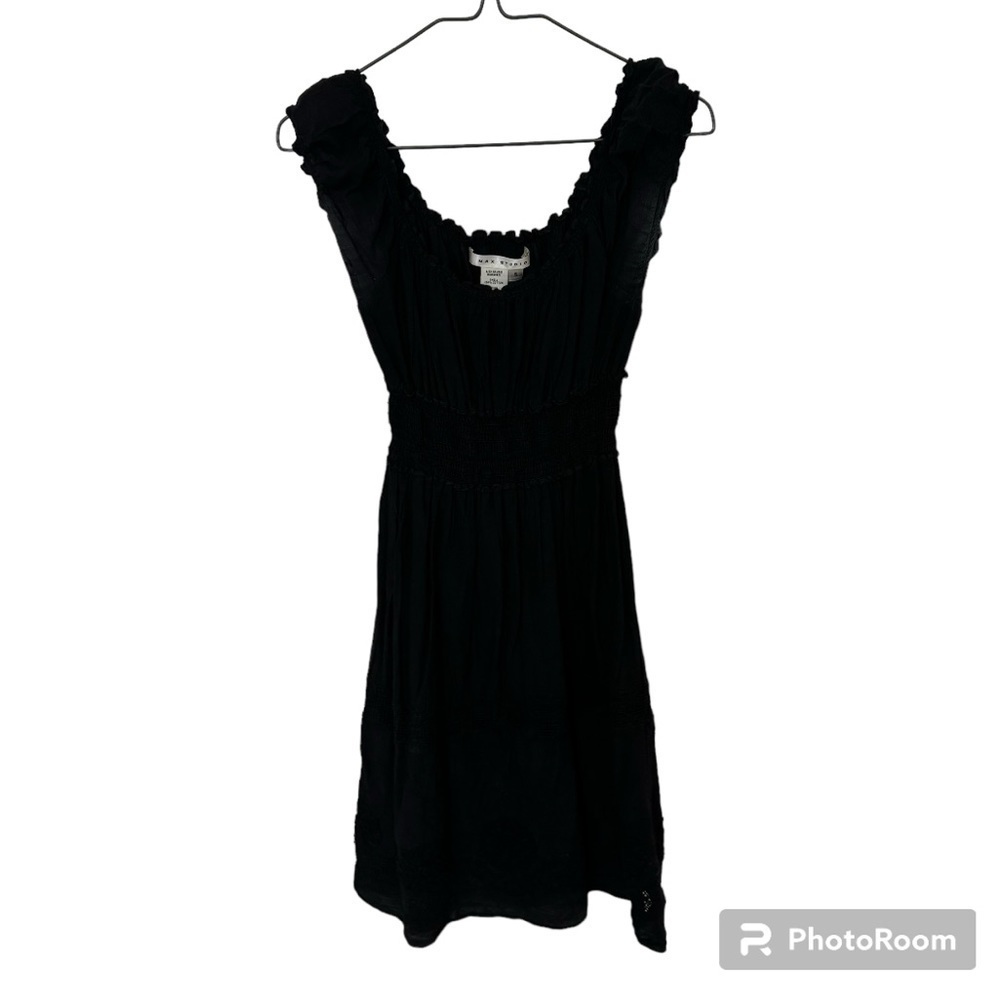 Max Studio smocked waist embroidered dress